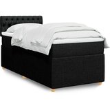 Krevet s oprugama i madracem crni 100 x 200 cm od tkanine | shoptok.hr