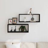 Police na zidu s policom Zidne 2 pcs Crni hrast 60 x 15 x 23 cm | shoptok.hr