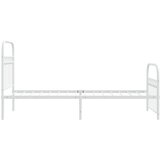  Metalni okvir kreveta uzglavlje i podnožje bijeli 75x190 cm | shoptok.hr