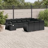 vidaXL 11-dijelni set vrtnih sofa od poliratana s jastucima crni | shoptok.hr