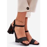 VINCEZA Womens Sandals On A Heel With Rhinestones And Weaving | Shoptok.si
