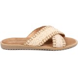 Shelvt Beige women's braided flip-flops | Shoptok.si