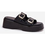Boto Womens Wedge And Platform Slippers With Buckles Black Nitarelia | Shoptok.si