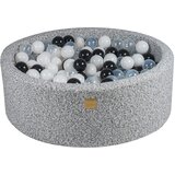 MeowBaby Okrogli penasti bazeni ® H30cm, svinčnik, Heather Grey 200 kroglic: Črna/Bela/Prozorna, (20734395) | Shoptok.si