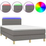  Box spring postelja z vzmetnico LED temno siva 120x200 cm blago, (20789657) | Shoptok.si