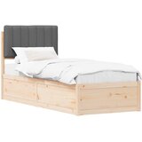  Krevetni okvir s tapiciranim uzglavljem Tamno siva 80 x 200 cm | shoptok.hr