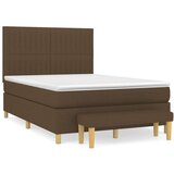  Box spring postelja z vzmetnico temno rjava 140x200 cm blago, (20898393) | Shoptok.si