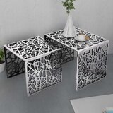  Dvodijelni Bočni Stolići Aluminijski Srebrna boja | shoptok.hr