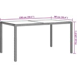  Vrtni stol 150x90x75 cm od kaljenog stakla i poliratana smeđi | shoptok.hr