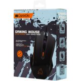 Canyon Optical Gaming Mouse with 6 programmable buttons, Pixart optical sensor, 4 levels of DPI and up to 3200, 3 million times key life, 1.65m PVC USB cable,rubber coating surface and colorful RGB lights, size:125*75*38mm, 115g Slike