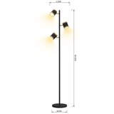 Wofi 3003-304S -LED prigušiva stojeća lampa TOULOUSE 3xLED/7W/230V crna/zlatna | Eponuda.com