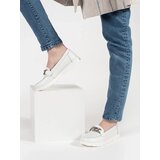 GOODIN Leather white loafers with a chain on the platform | Shoptok.si