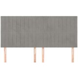  Posteljno vzglavje 4 kosa svetlo siv 100x5x78/88 cm žamet, (20793120) | Shoptok.si