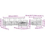  Set vanjskih sofa 7 kom. Bijela i krem Poliester 79 x 79 x 37 cm | shoptok.hr