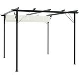  pergola z zložljivo streho kremno bela 3x3 m jeklo | Shoptok.si