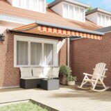 vidaXL Ročna Retraktibilna Tenda Rumena in Oranžna 300x250 cm | Shoptok.si