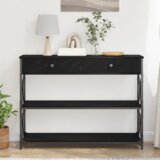  Konzolna stolica s ladicama Crni hrast 100 x 28 x 75 cm | Eponuda.ba