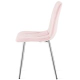 Libra stolica - svijetlo ružičasti baršun / kromirane noge x 3 | shoptok.hr