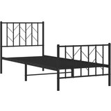 Metalni okvir kreveta uzglavlje i podnožje crni 80x200 cm | shoptok.hr