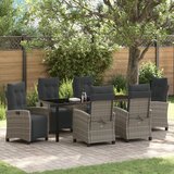 vidaXL 7-delni vrtni set sedenja, sivi poli ratan. | Shoptok.si