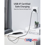 Anker pleteni USB-C na USB-C kabel 240 W, 1,8m, črn | Shoptok.si