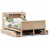 vidaXL Knjižna postelja brez vzmetnice 150x200 cm trdna borovina, (21608723) | Shoptok.si