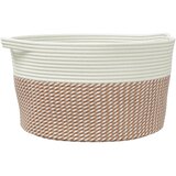  Košara za pohranu smeđe-bijela Ø 40 x 25 cm pamučna | shoptok.hr