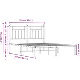 vidaXL Metalni okvir za krevet s uzglavljem bijeli 150x200 cm | shoptok.hr