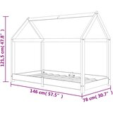  Okvir za dječji krevet od masivne borovine bijeli 70 x 140 cm | shoptok.hr