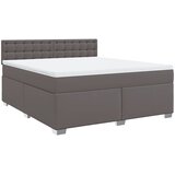 Krevet s oprugama i madracem sivi 180 x 200 cm od umjetne kože | shoptok.hr