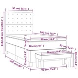  S oprugama i madracem crni 90x200 cm od tkanine | shoptok.hr