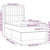  Box spring postelja z vzmetnico svetlo siva 90x200 cm blago, (20790841) | Shoptok.si