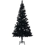  Umjetno osvijetljeno božićno drvce sa stalkom crno 240 cm PVC | shoptok.hr