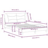 vidaXL Posteljni okvir z vzglavjem krem 140x190 cm blago, (21086405) | Shoptok.si