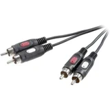 činč priključni kabel [2x činč utikač - 2x činč-utikač] 2.50 m crn
