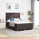  LED Box Spring Krevet Tamno smeđa 140 x 190 cm tkanina | shoptok.hr