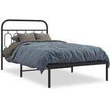  Metalni okvir za krevet s uzglavljem crni 107x203 cm | shoptok.hr