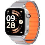 INF Magnetni silikonski pašček za Redmi Watch 4/5/6, 22mm Grey Orange, (5000505966) u