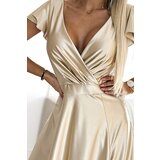 Numoco Women's satin long dress with neckline | shoptok.hr
