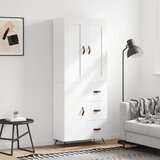  Visoka komoda bijela 69,5x34x180 cm konstruirano drvo Slike