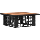  Vrtni set za objed 3 pcs Crna i Siva Poli Ratan i Drvo Akacije | shoptok.hr