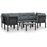 Maison Chic Seti vrtnega pohištva - Vrtna garnitura - Vrtni pohištvo set 7-delna črna in siva poli ratan, (21806310) | Shoptok.si