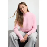 Trendyol Pink Wool High Collar Knitwear Sweater