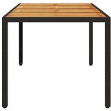  Vrtni stol s pločom od drva bagrema crni 190x90x75cm poliratana | shoptok.hr