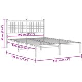  Metalni okvir za krevet s uzglavljem crni 140x190 cm | Eponuda.com