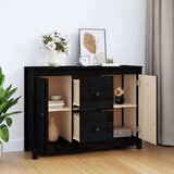  Komoda crna 100 x 35 x 74 cm od masivne borovine | shoptok.hr
