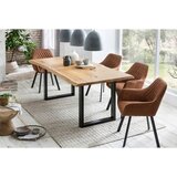 P & B JEDILNA MIZA, masivno hrast naravne barve, črna | Shoptok.si