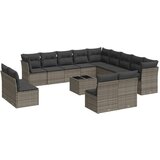 Maison Chic Seti vrtnega pohištva - Vrtna garnitura - Vrtni pohištvo set 14-delna z blazinami siv poli ratan, (21809223) | Shoptok.si