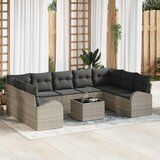  Set sofe s jastukom 10 pcs Svijetlo siva Poli Ratan | shoptok.hr