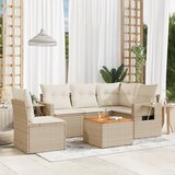  6-dijelni set vrtnih sofa s jastucima bež od poliratana | shoptok.hr